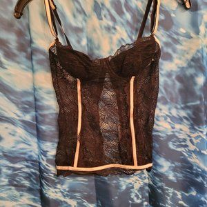 Vintage Dolce & Gabbana Black Lace Bustier Corset Top Size 40IT